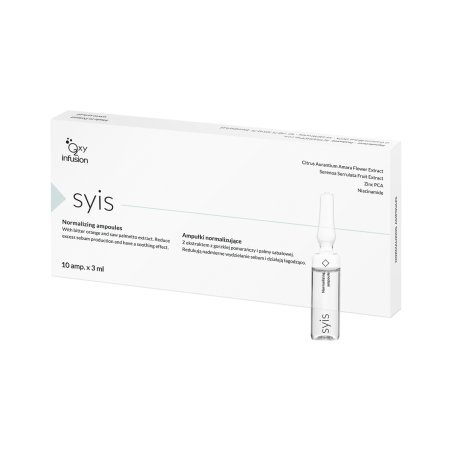 Normaliserende ampullen Syis 10 x 3 ml voor vette, gemengde en onzuivere huid met talgregulatie en matterend effect