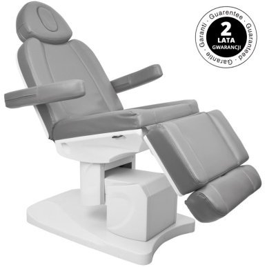 Elektrische behandelstoel Azzurro 708A grijs met 4 motoren voor cosmetische behandelingen in professionele salons