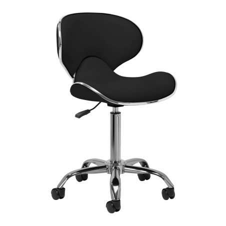 Professionele cosmetische kruk Gabbiano Q-4599 zwart voor salonwerk, manicure, pedicure en comfortabel werken