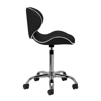 Professionele cosmetische kruk Gabbiano Q-4599 zwart voor salonwerk, manicure, pedicure en comfortabel werken