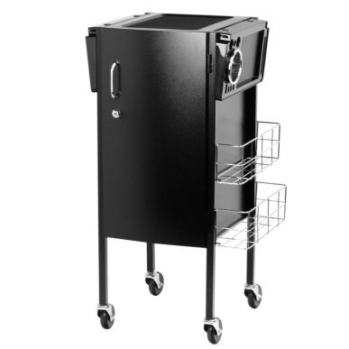 Professionele kappers trolley Gabbiano Deluxe 500 zwart voor salonorganisatie en het opbergen van tools en accessoires