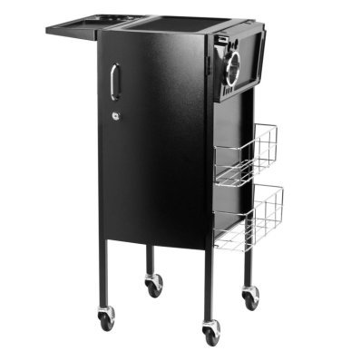 Professionele kappers trolley Gabbiano Deluxe 500 zwart voor salonorganisatie en het opbergen van tools en accessoires