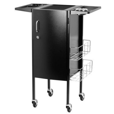 Professionele kappers trolley Gabbiano Deluxe 500 zwart voor salonorganisatie en het opbergen van tools en accessoires