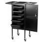 Professionele kappers trolley Gabbiano Deluxe 500 zwart voor salonorganisatie en het opbergen van tools en accessoires Professionele kappers trolley Gabbiano Deluxe 500 zwart voor salonorganisatie en het opbergen van tools en accessoires