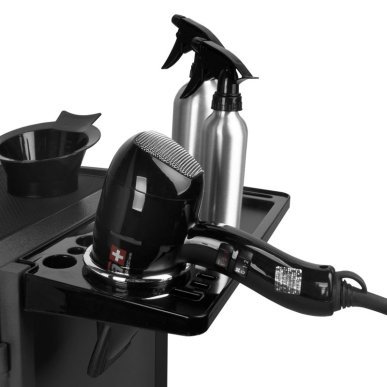Professionele kappers trolley Gabbiano Deluxe 500 zwart voor salonorganisatie en het opbergen van tools en accessoires
