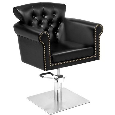 Professionele barberstoel Gabbiano Berlin zwart met verticale verstelling voor barbering, scheren en herensalonservice
