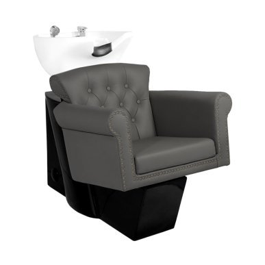 Professionele barber wasunit Gabbiano Berlin grijs-zwart voor haarwassen, baardverzorging, barbershop en salon