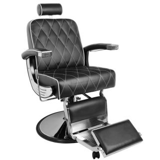 Professionele barberstoel Gabbiano Imperial zwart met hydraulische verstelling voor barbering, knippen, scheren en verzorging