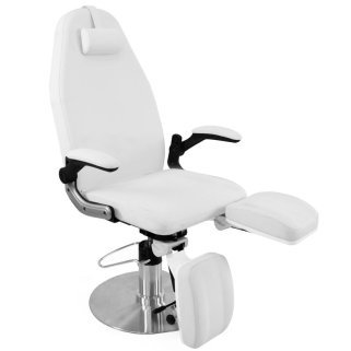 Professionele hydraulische podologiestoel Azzurro 713A wit voor pedicure, podologie en cosmetische behandelingen in de salon
