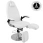 Professionele hydraulische podologiestoel Azzurro 713A wit voor pedicure, podologie en cosmetische behandelingen in de salon