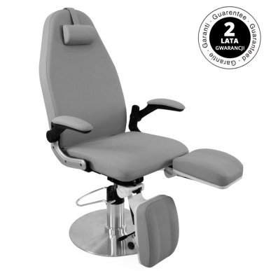 Professionele podologiestoel Azzurro 713A grijs met hydraulische verstelling voor pedicure, podologie en cosmetische salons