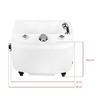 Professioneel pedicurevoetbad Azzurro A023 met hydromassage op wielen voor salons, praktijken en beauty-studio's