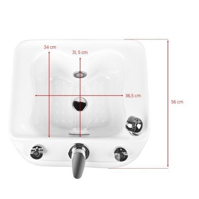 Professioneel pedicurevoetbad Azzurro A023 met hydromassage op wielen voor salons, praktijken en beauty-studio's