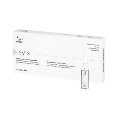 Ampullen met slakkenslijm Syis Helix Extract Serum 10 x 3 ml voor regeneratie en hydratatie