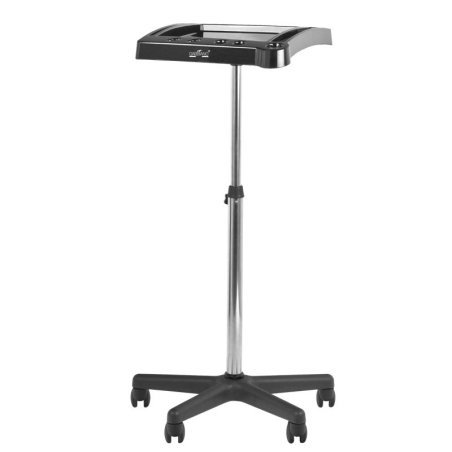 Professionele kapperswerkwagen Gabbiano 006 zwart op wielen voor kappersgereedschap en accessoires in de salon