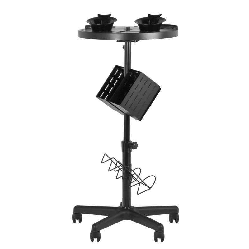 Professionele kapperswerkwagen Gabbiano 188 Timer zwart met vakken voor gereedschap en accessoires in de salon