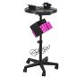 Professionele kapperswerkwagen Gabbiano 188 Timer zwart met vakken voor gereedschap en accessoires in de salon