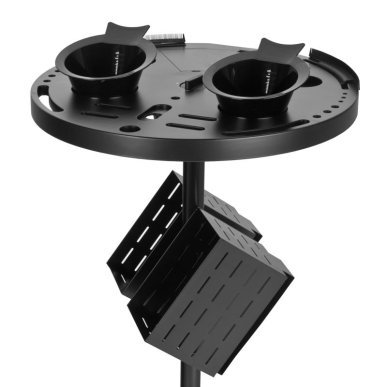 Professionele kapperswerkwagen Gabbiano 188 Timer zwart met vakken voor gereedschap en accessoires in de salon
