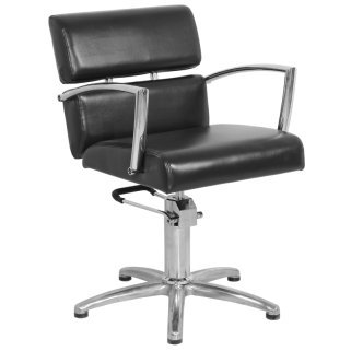 Professionele kappersstoel Gabbiano Brussels zwart met hoogteverstelling voor knippen, stylen en kleuren in salon