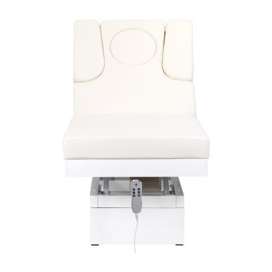 Professionele SPA-behandelbank Azzurro 815B elektrisch verstelbaar in glanzend wit voor cosmetische salons
