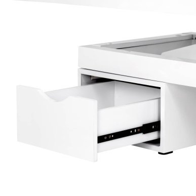 Professionele SPA-behandelbank Azzurro 815B elektrisch verstelbaar in glanzend wit voor cosmetische salons