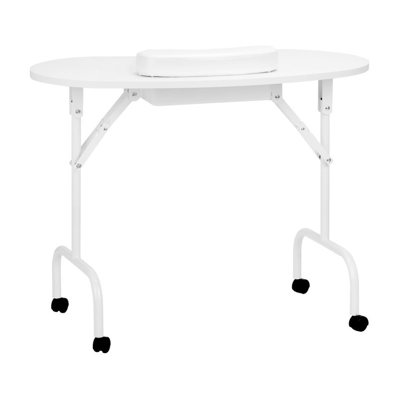 Opvouwbare cosmetische tafel 4031 wit met tas en manicurekussen voor mobiele professionele salonservices 94×72×44 cm Opvouwbare cosmetische tafel 4031 wit met tas en manicurekussen voor mobiele professionele salonservices 94×72×44 cm