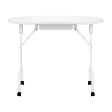 Opvouwbare cosmetische tafel 4031 wit met tas en manicurekussen voor mobiele professionele salonservices 94×72×44 cm