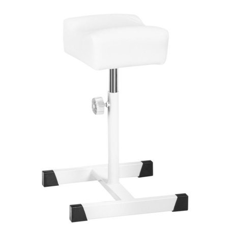 Verstelbare pedicurevoetsteun Bell wit voor professioneel salongebruik met hoogte van 45 tot 70 cm en kussen