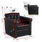 Professionele kapperswasunit Gabbiano Berlin Lux zwart met mechanisch verhoogde voetsteun voor professionele kapsalons