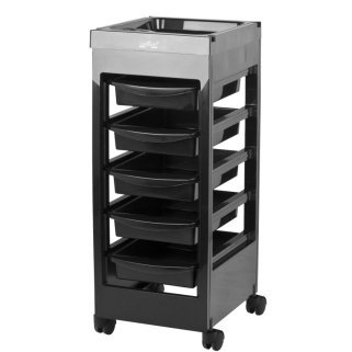 Professionele kapperswagen Gabbiano 048A zwart voor georganiseerd werken in de kapsalon en professionele saloninrichting