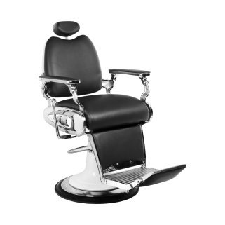 Professionele barberstoel Gabbiano Moto Style zwart met verstelbare rugleuning en voetsteun voor comfortabel salonwerk