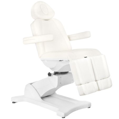 Elektrische behandelstoel Azzurro 869AS Pedi met 5 motoren, 180° draaibare zitting voor schoonheidssalon, wit