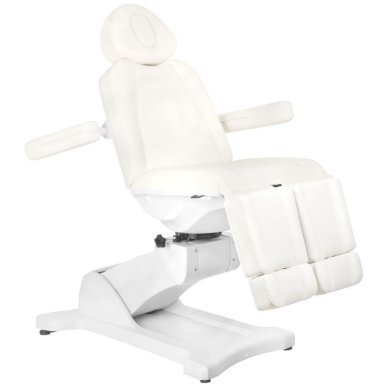 Elektrische behandelstoel Azzurro 869AS Pedi met 5 motoren, 180° draaibare zitting voor schoonheidssalon, wit