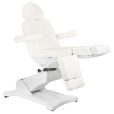 Elektrische behandelstoel Azzurro 869AS Pedi met 5 motoren, 180° draaibare zitting voor schoonheidssalon, wit