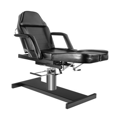 Hydraulische behandelstoel A-210C Pedi zwart, draaibaar met gedeelde voetsteunen voor pedicure en cosmetica, make-up en massage