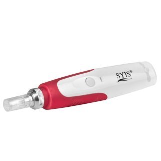 Microneedling pen SYIS 03 wit-rood voor cosmetische mesotherapie en professionele huidverbeterende behandelingen