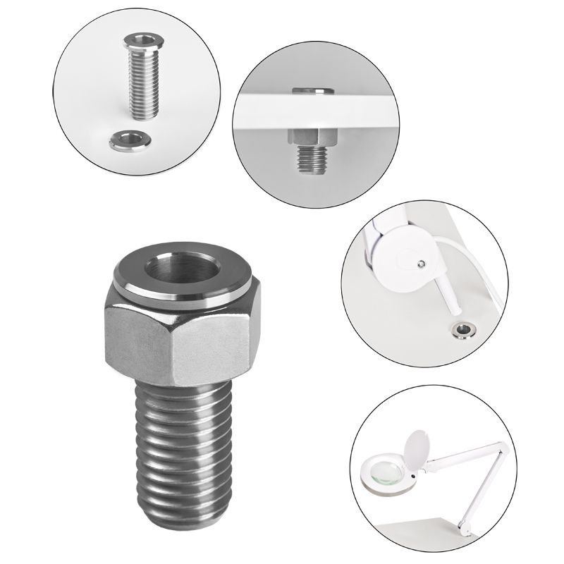 Professionele loeplamphouder Tube Inox van inox staal voor tafelbladmontage tot 12 mm in salon, studio en praktijk Professionele loeplamphouder Tube Inox van inox staal voor tafelbladmontage tot 12 mm in salon, studio en praktijk