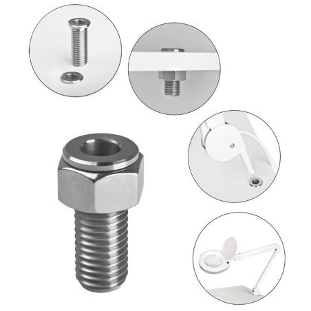Professionele loeplamphouder Tube Inox van inox staal voor tafelbladmontage tot 12 mm in salon, studio en praktijk