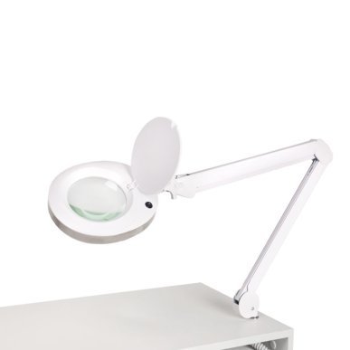 Professionele loeplamphouder Tube Inox van inox staal voor tafelbladmontage tot 12 mm in salon, studio en praktijk