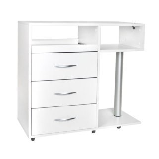 Professionele podologie-assistent Y-300 wit met laden en apparatuurplank voor pedicure, salons en behandelkamers