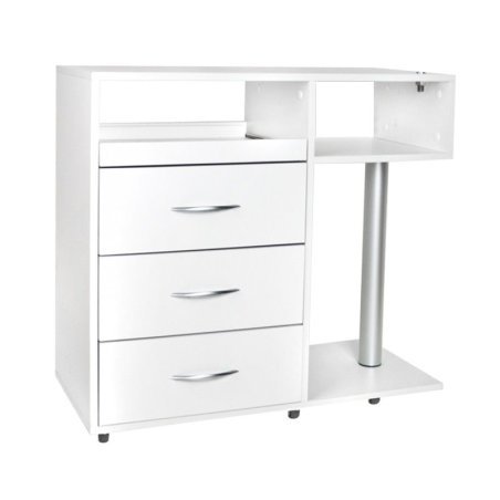Professionele podologie-assistent Y-300 wit met laden en apparatuurplank voor pedicure, salons en behandelkamers