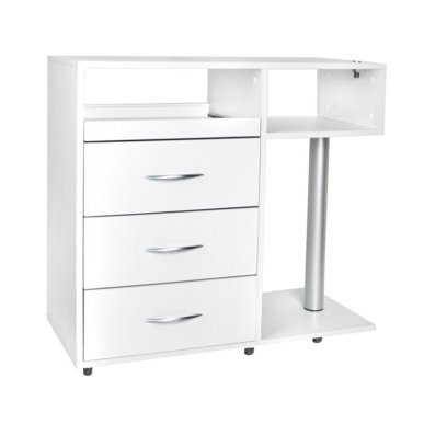 Professionele podologie-assistent Y-300 wit met laden en apparatuurplank voor pedicure, salons en behandelkamers