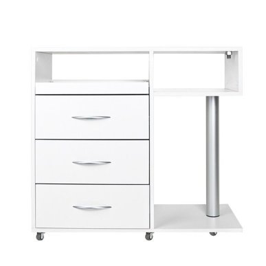 Professionele podologie-assistent Y-300 wit met laden en apparatuurplank voor pedicure, salons en behandelkamers