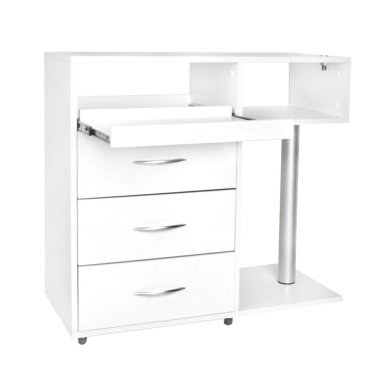 Professionele podologie-assistent Y-300 wit met laden en apparatuurplank voor pedicure, salons en behandelkamers