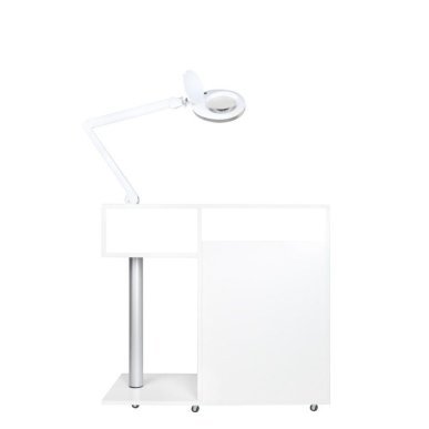 Professionele podologie-assistent Y-300 wit met laden en apparatuurplank voor pedicure, salons en behandelkamers
