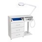 Professionele podologie-assistent Y-300 wit met laden en apparatuurplank voor pedicure, salons en behandelkamers Professionele podologie-assistent Y-300 wit met laden en apparatuurplank voor pedicure, salons en behandelkamers