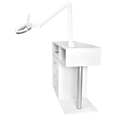 Professionele podologie-assistent Y-300 wit met laden en apparatuurplank voor pedicure, salons en behandelkamers