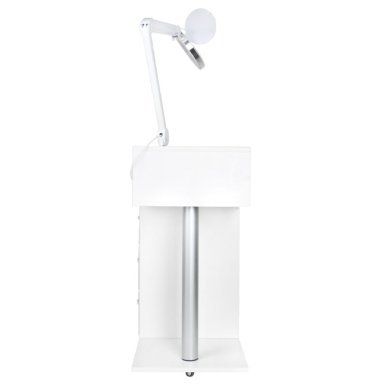 Professionele podologie-assistent Y-300 wit met laden en apparatuurplank voor pedicure, salons en behandelkamers