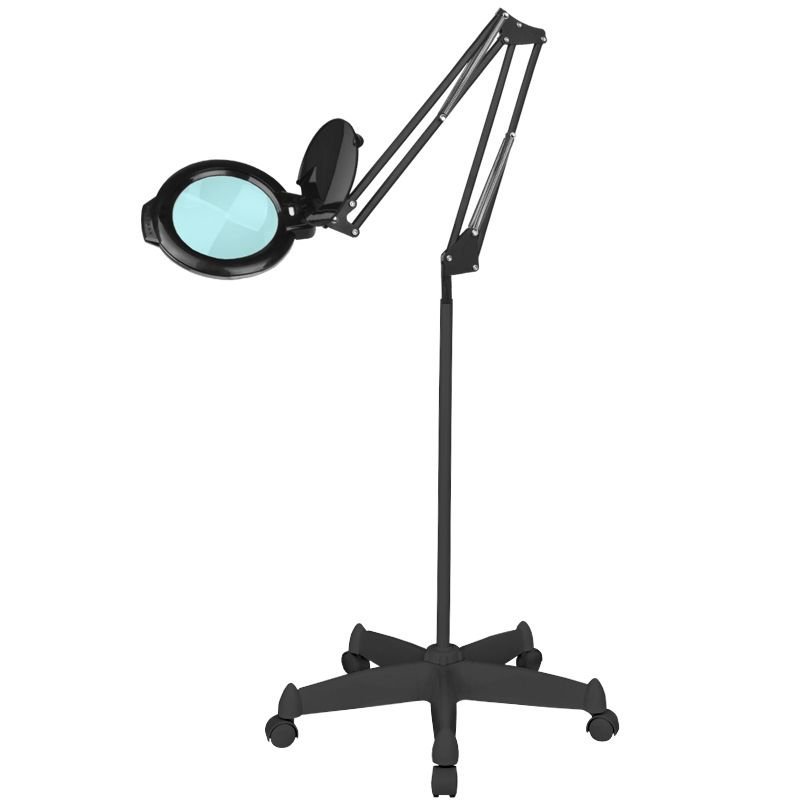 Professionele LED-loeplamp GLOW Moonlight 8013/6 zwart 5D met statief voor beauty, pedicure en tandheelkundig detailwerk