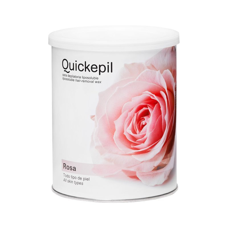 Blikwax voor ontharing Quickepil Rose 800 ml voor gevoelige huid, met rozenolie en rozengeur voor professioneel salongebruik Blikwax voor ontharing Quickepil Rose 800 ml voor gevoelige huid, met rozenolie en rozengeur voor professioneel salongebruik